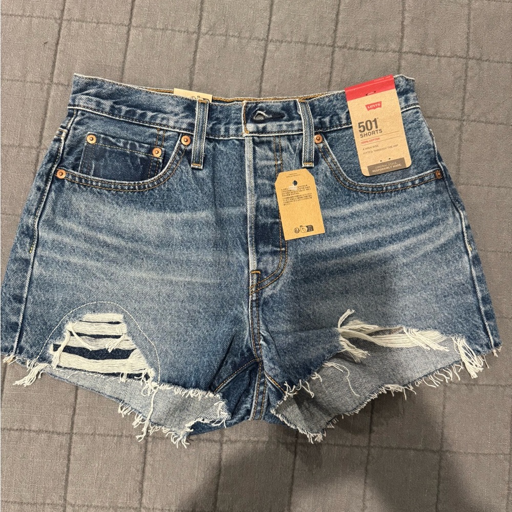 Levi's Women's Distressed Blue Jean Shorts